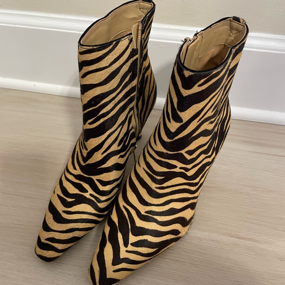Sam Edelman Zebra Print Ankle Boots